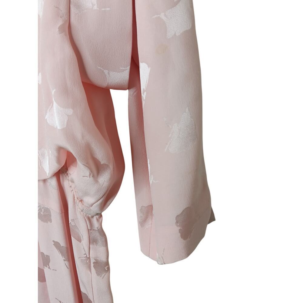 Vintage Nordstrom POV 100% Silk Pink Floral Midi Dress Sz 4 Romantic Cottagecore - Picture 14 of 16